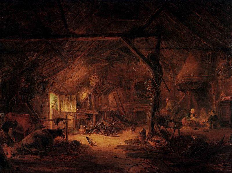 Isaac van Ostade Barn Interior oil painting image